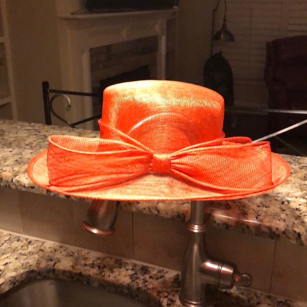 Orange sun hat..great for  Kentucky Derby